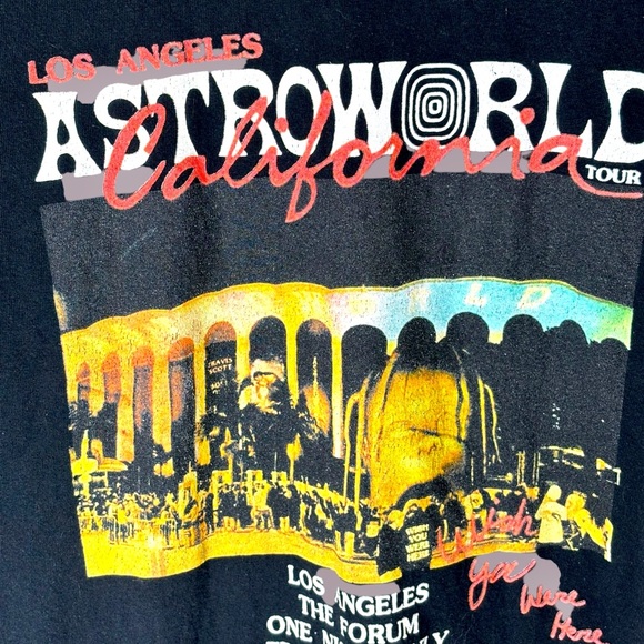 RARE 2019 Travis Scott ASTROWORLD Los Angeles The Forum Shirt Wish You were here - Picture 3 of 5